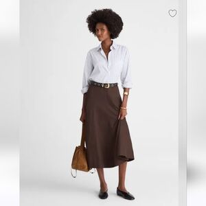 NWT Madewell Wimen's Paneled Midi Skirt in Cotton-Blend Twill Sz 8 $138